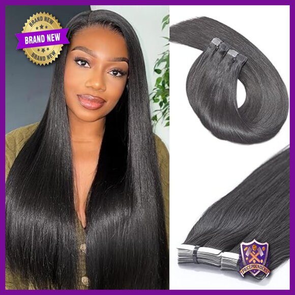 Human Hair Tape-In Extensions 18 Inch 50 Pieces Silky Straight